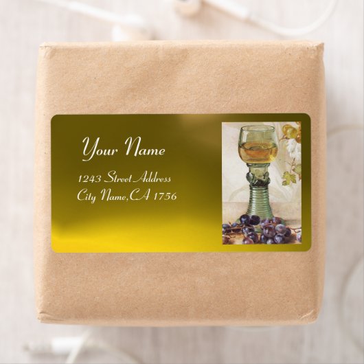 GLAS VAN WITTE WIJN, OUDE DRUIVENVINEYARD ETIKET (Insitu)