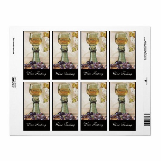 GLAS VAN WITTE WIJN, OUDE DRUIVENVINEYARD ETIKET (Full Sheet)