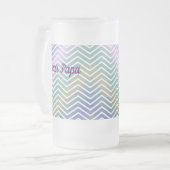 Glas voor Paarse, blauwe en groene strepen Matglas Bierpul (Voorkant links)