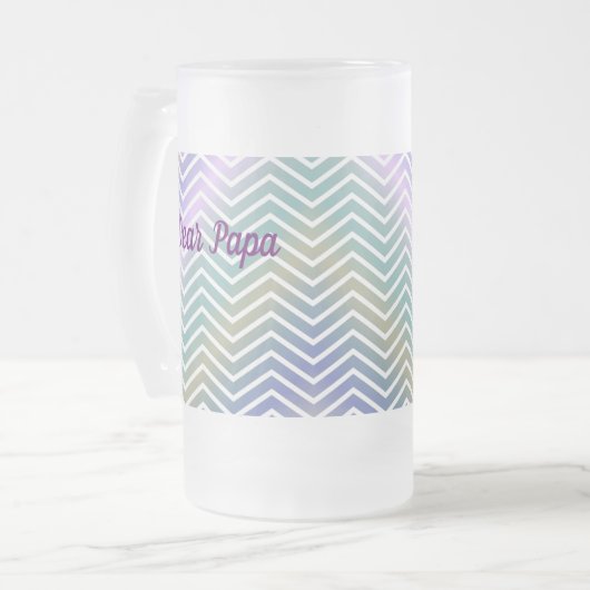 Glas voor Paarse, blauwe en groene strepen Matglas Bierpul (Voorkant links)