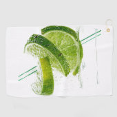 Glas water met limoen plakjes en rietjes Best Golfhanddoek (Horizontaal)