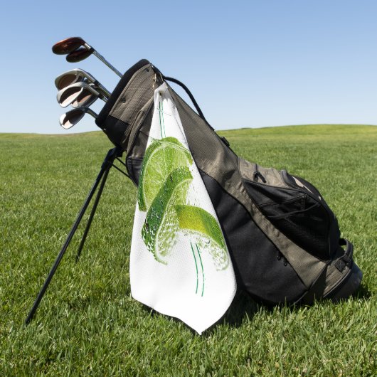 Glas water met limoen plakjes en rietjes Best Golfhanddoek (Groen)