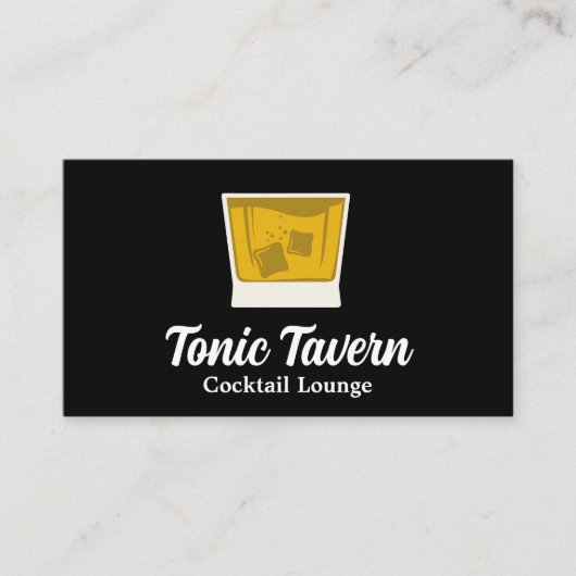 Glas whisky en ijs visitekaartje (Voorkant)