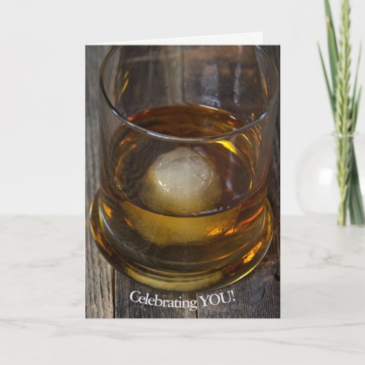 Glas whisky voor verjaardag kaart (Voorkant)