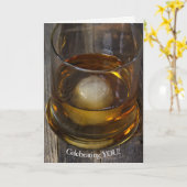 Glas whisky voor verjaardag kaart (Gele Bloem)
