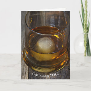 Glas whisky voor verjaardag kaart