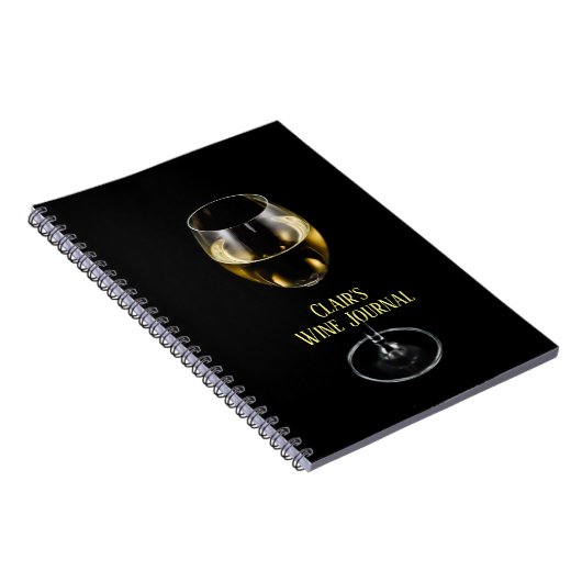 Glas White Wine/Personalized Wine Journal Notitieboek (Rechterzijde)