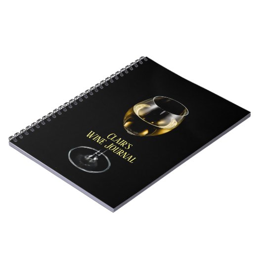 Glas White Wine/Personalized Wine Journal Notitieboek (Linkerzijde)