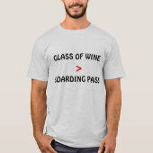 GLAS WIJN > BOARDINGPAS T-SHIRT (Voorkant)