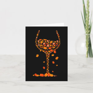 Glas Wijn Esblad Herfst Grappig Drinken W Kaart