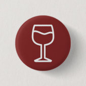 Glas Wijn Knop Ronde Button 3,2 Cm (Voorkant)