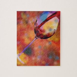 Glas wijn legpuzzel