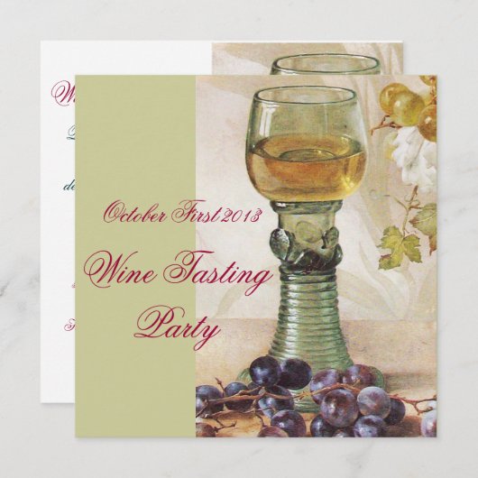 GLAS WIJN, OUDE DRUIVENWIJNGAARD PARTY KAART (Voorkant / Achterkant)