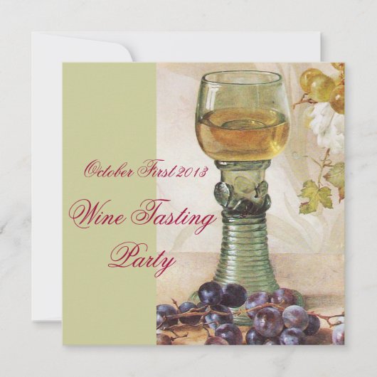 GLAS WIJN, OUDE WIJNBERG PARTY KAART (Voorkant)
