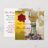 GLAS WIJN, OUDE WIJNSTOK FEESTJE MONOGRAM KAART (Voorkant / Achterkant)