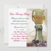 GLAS WIJN, OUDE WIJNSTOK FEESTJE MONOGRAM KAART (Achterkant)