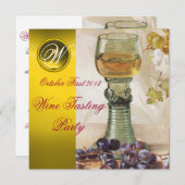 GLAS WIJN, OUDE WIJNSTOK WIJNBOERDERIJ PARTY MONOG KAART (Voorkant / Achterkant)