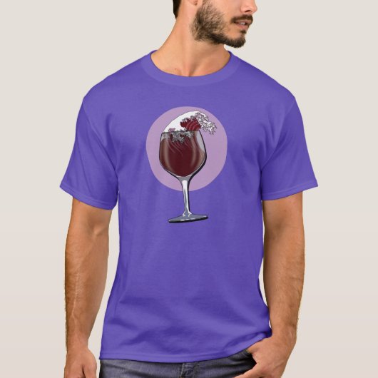Glas Wijn T-shirt (Voorkant)