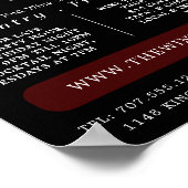 Glas Wijn, Wijnbar/Wijnmakerij Adverteren Poster (Hoek)