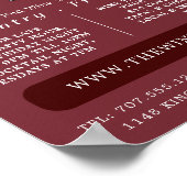 Glas Wijn, Wijnbar/Wijnmakerij Adverteren Poster (Hoek)