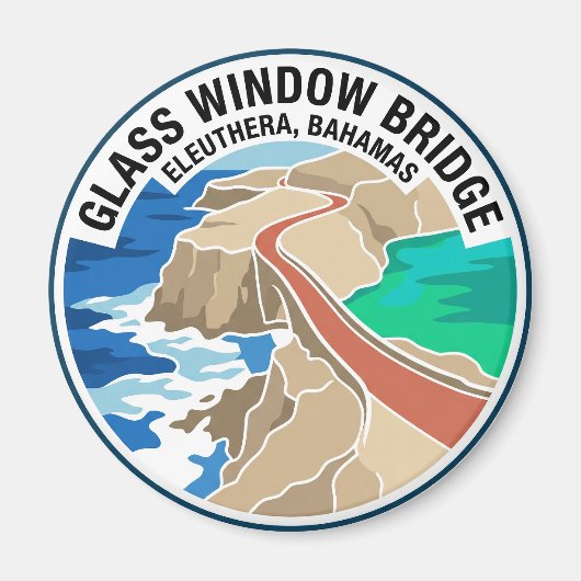 Glas Window Brug Bahamas Magneet (Voorkant)