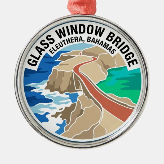 Glas Window Brug Bahamas Metalen Ornament (Voorkant)