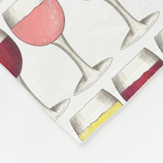 Glas witte rode bril Winery Wine Lover Fleece Deken (Hoek)