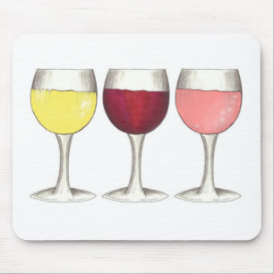 Glas witte rode bril Winery Wine Lover Muismat