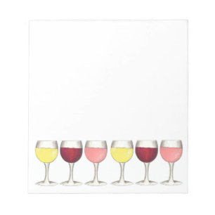 Glas witte rode bril Winery Wine Lover Notitieblok