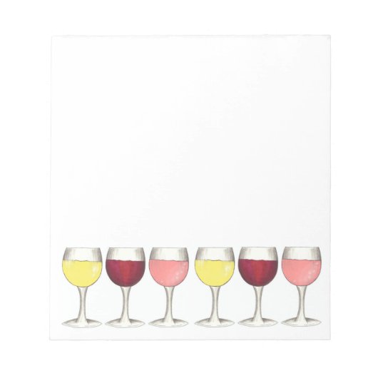 Glas witte rode bril Winery Wine Lover Notitieblok (Voorkant)