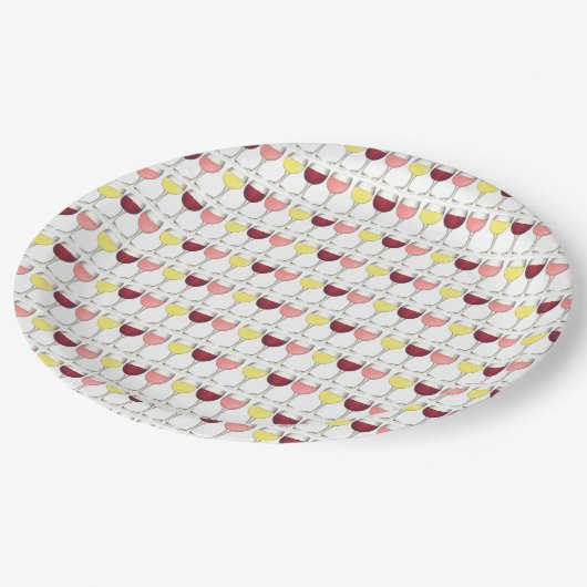 Glas witte rode bril Winery Wine Lover Papieren Bordje (Gekanteld)