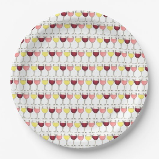Glas witte rode bril Winery Wine Lover Papieren Bordje (Voorkant)