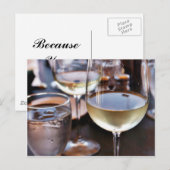 Glas witte wijn briefkaart (Voorkant / Achterkant)