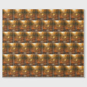 Glas witte wijn in herfstbladeren cadeaupapier (Vlak)