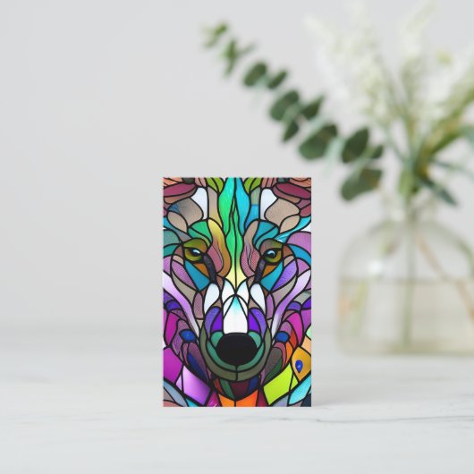 Glas Wolf Graphic Visitekaartje (Staand voorkant)