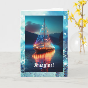 Glas Zeilboot Verjaardag Kaart