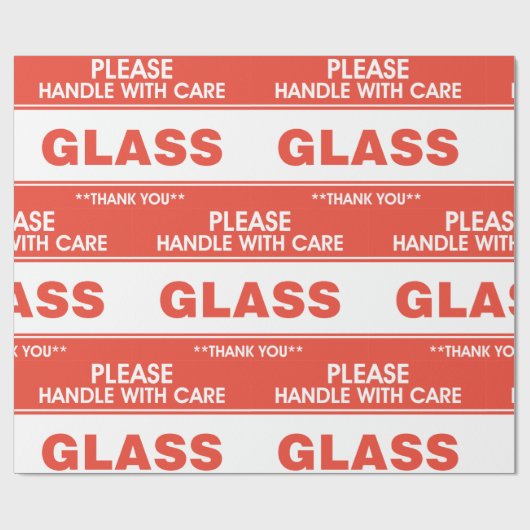 Glas, zorg ervoor cadeaupapier (Vlak)
