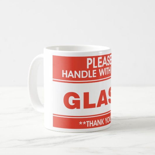 Glas, zorg ervoor koffiemok (Voorkant links)