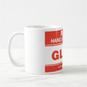 Glas, zorg ervoor koffiemok (Links)