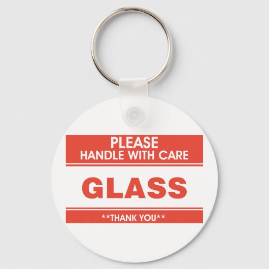 Glas, zorg ervoor sleutelhanger (Achterkant)