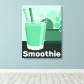 Glas Zwart-Wit-Groen Keuken Wand Kunst -Canvas Canvas Afdruk (Insitu (Houten vloer))