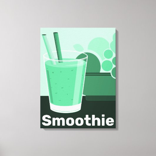 Glas Zwart-Wit-Groen Keuken Wand Kunst -Canvas Canvas Afdruk (Voorkant)