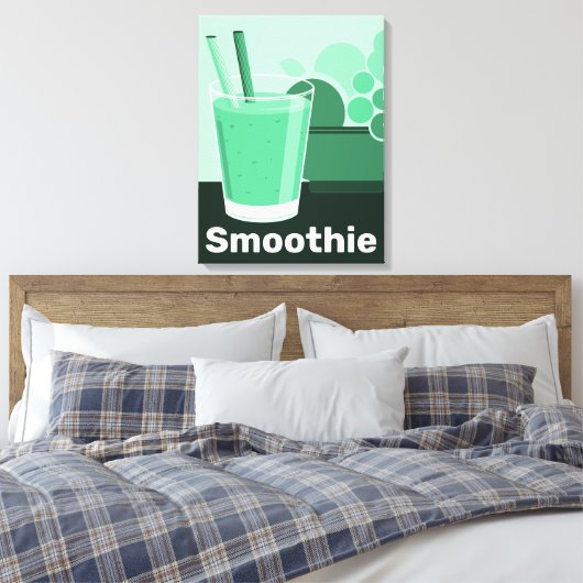 Glas Zwart-Wit-Groen Keuken Wand Kunst -Canvas Canvas Afdruk (Insitu (Slaapkamer))