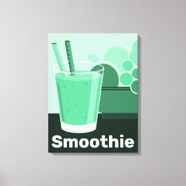 Glas Zwart-Wit-Groen Keuken Wand Kunst -Canvas Canvas Afdruk