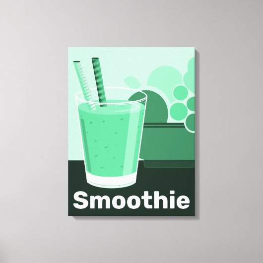 Glas Zwart-Wit-Groen Keuken Wand Kunst -Canvas Canvas Afdruk (Voorkant)