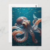 Glasachtige octopus in het diepe Zee Briefkaart (Voorkant / Achterkant)