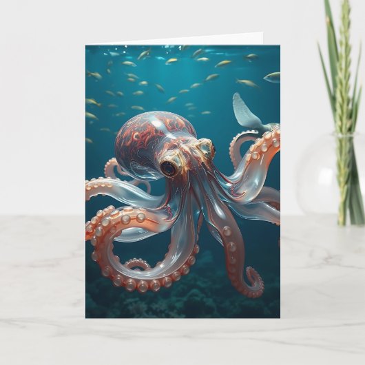 Glasachtige octopus in het diepe Zee Kaart (Voorkant)