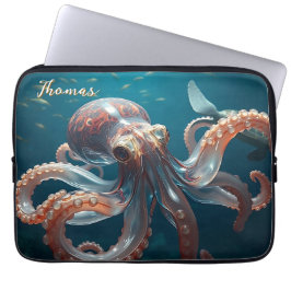 Glasachtige octopus in het diepe Zee Laptop Sleeve