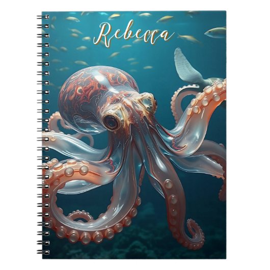Glasachtige octopus in het diepe Zee Notitieboek (Voorkant)