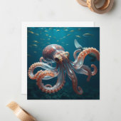Glasachtige octopus in het diepe Zee Notitiekaartje (Voorkant / Achterkant in situ)